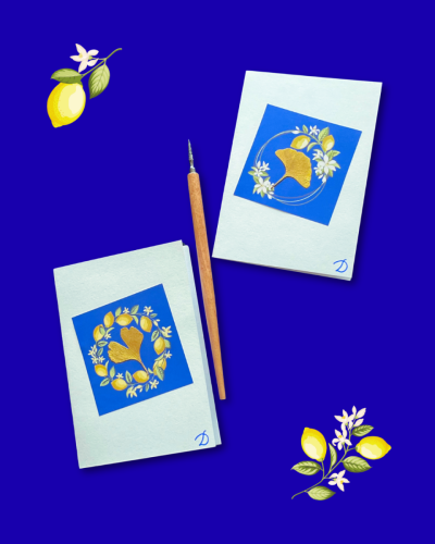 Citron, or & bleu