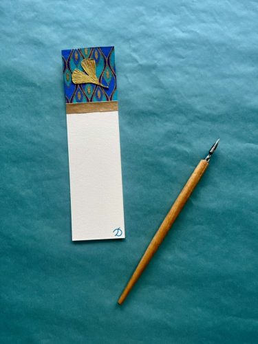 Lokta bleu, turquoise & or